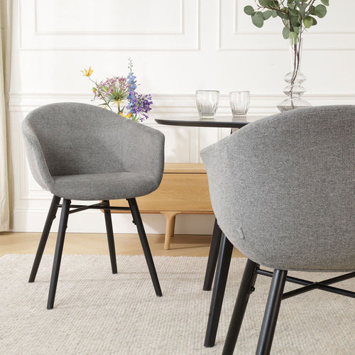 Nolon Nova-Otis Eetkamerstoel Donkergrijs - Armleuningen - Zwart