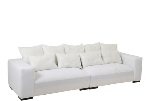J-Line onderstel Zetel + 9 Kussens Monaco Xl - textiel - wit