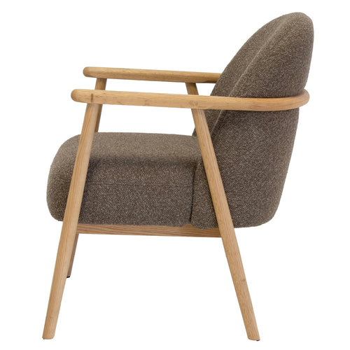 DÉJA Living Fauteuil Skövde - Taupe Stof/Eiken - 65x72x81cm - vtwonen shop