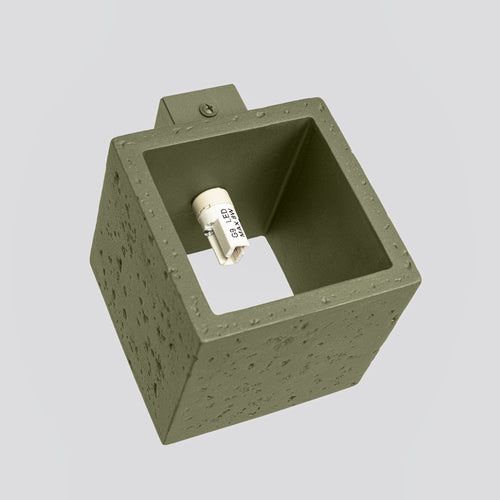 Sollux Lighting Wandlamp QUAD beton olijfgroen - 10x12x10cm