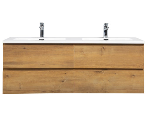 Badplaats Badkamermeubel Set Angela 140 cm – Eiken – Badmeubel met Wastafel