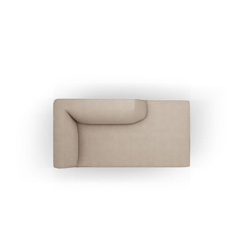 Cosmopolitan Design - Ligstoel rechts Siena structurele stof donkerbeige - 181x93x69cm