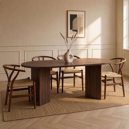 Calicosy - Eettafel met afgeronde randen SABLE - 89,5x180x75 cm