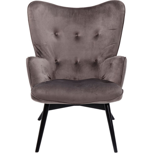 Kare Design Fauteuil Vicky fluweel grijs - vtwonen shop