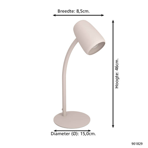 EGLO tafellamp Carlo - 46 cm - zandkleur