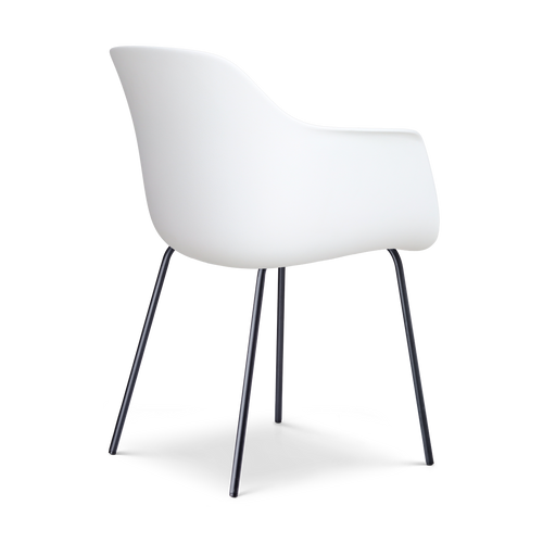 Nolon Nora-Liz eetkamerstoel wit met warm oker zitkussen - zwart onderstel