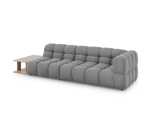 Cosmopolitan Design linker modulaire bank Sky 4-zits, flueel, lichtgrijs - 102x297x70cm