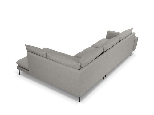 Cosmopolitan Design rechter hoekbank Vienna 6-zits, structurele stof, lichtgrijs - 185x275x95cm