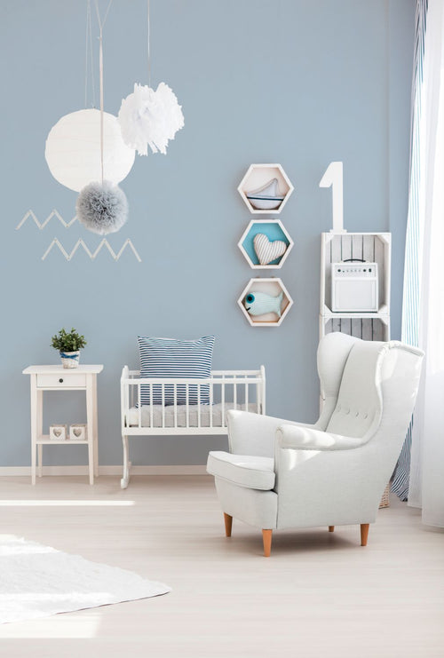 A.S. Création behang effen vergrijsd blauw - 53 cm x 10,05 m - AS-366944