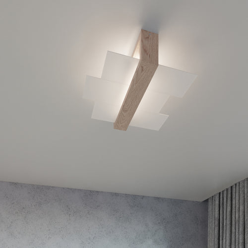 Sollux Lighting Wandlamp FENIKS 1 natuurlijk hout - 43x12x30cm