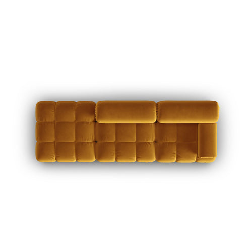 Cosmopolitan Design - Linker modulaire bank Cortina 4-zits, flueel geel - 94x282x70cm