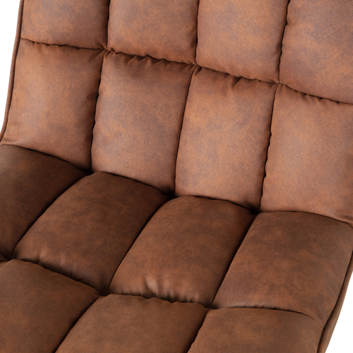 WOOOD draaibare fauteuil Dirkje - Leerlook - Cognac - 101x70x85 - vtwonen shop