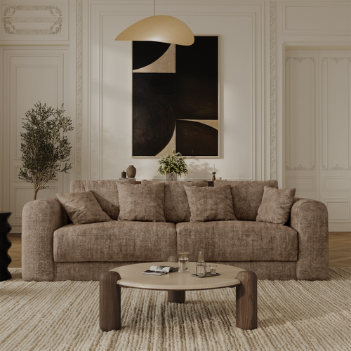 Sia Home - Slaapbank met opbergruimte, notenhout RIO - gewaafd fluweel mol 250cm