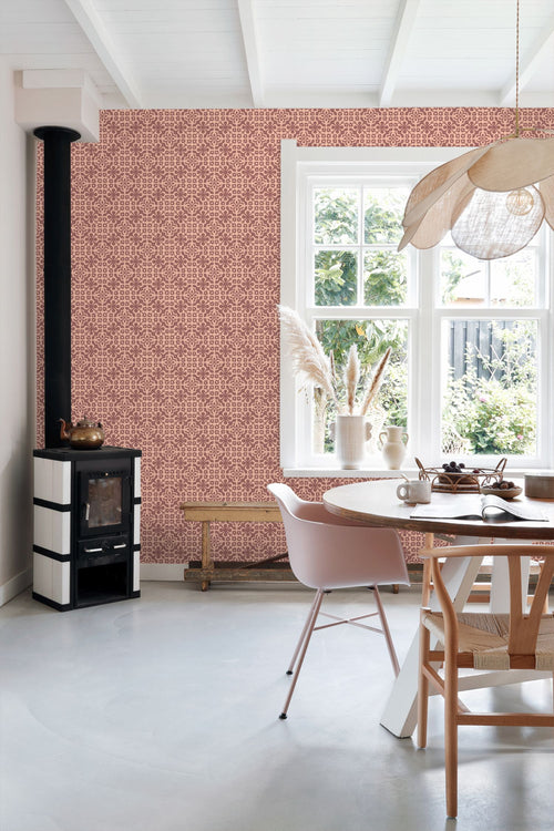 ESTAhome behang verweerde tegels mauve paars - 50 x 900 cm - 131482 - vtwonen shop