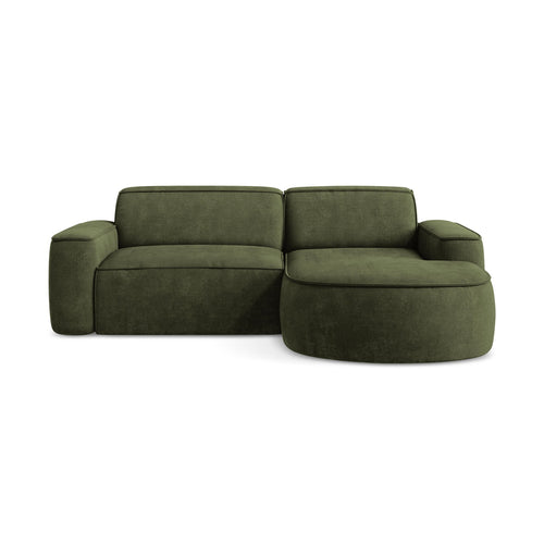 LaMiaSofa hoekbank rechts Melissa - chenille stof - olijf - 224x166x70