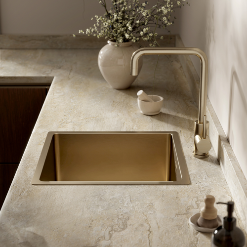 LOMAZOO Spoelbak Keuken Axiom - 40 x 40 cm - Goud - RVS