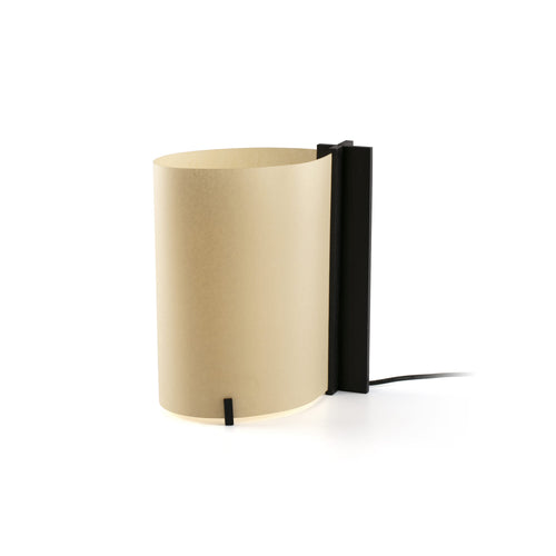 Faro Cata Cata LED-tafellamp, zwart, beige kap, 2200K