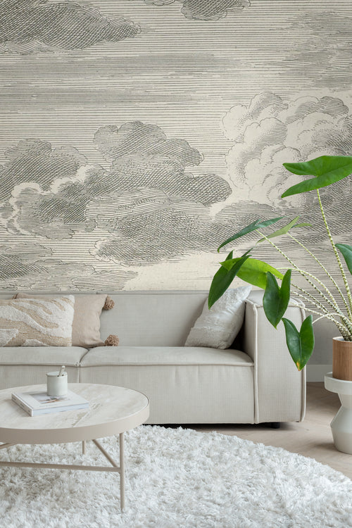 ESTAhome fotobehang wolken grijs - 350 x 279 cm - 159485 - vtwonen shop