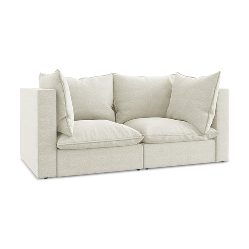 LaMiaSofa Tweezits modulaire bank Ravenna - bouclé - zand - 180x90x77