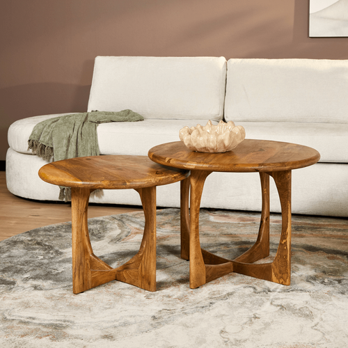 StarFurn Salontafel Milou - Rond Naturel Hout - 60x60x45cm