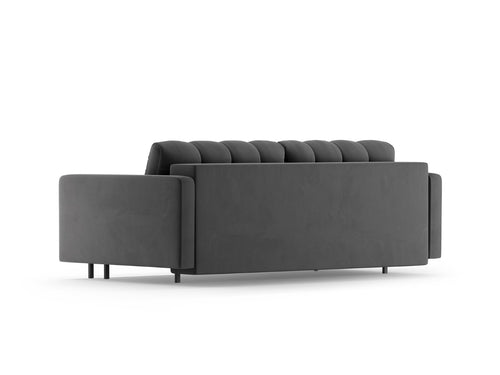 Cosmopolitan Design Slaapbank met opbergdoos Bali 3-zits, flueel grijs - 84x222x105cm