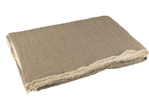 J-Line plaid Strepen Stiksel - katoen/polyester - grijs