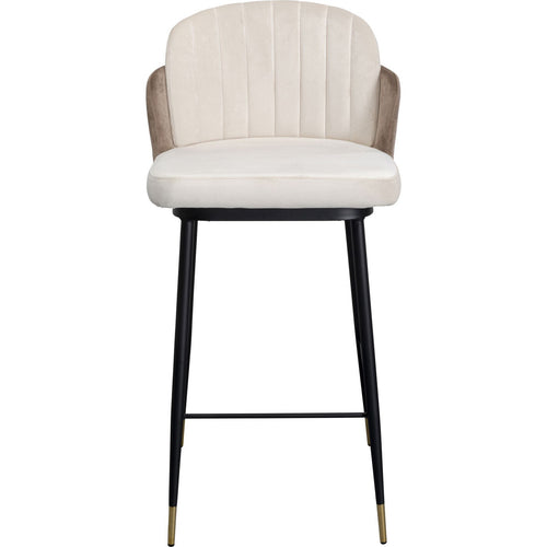 Kare Design Barkruk Hojas - fluweel - beige en taupe