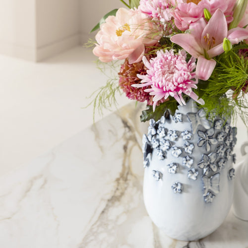 Kare Design Vaas Vlinders lichtblauw 35cm