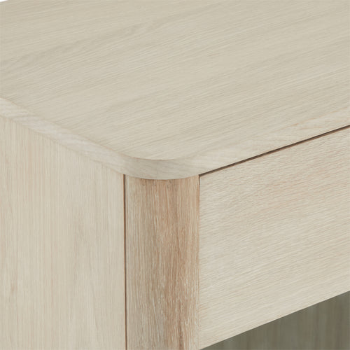 Furnhouse vitrinekast Nyborg - Witte olie - MDF, Eikenfineer, Glas - 45x123x146