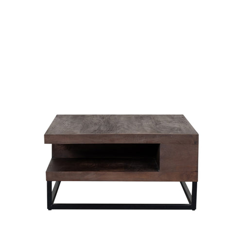 LABEL51 Salontafel Cube - Donkerbruin Mangohout - 80x80x40cm