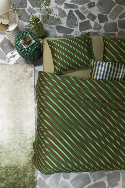 vtwonen dekbedovertrek Diagonal - 240x200/220 cm - groen - vtwonen shop