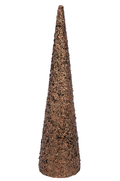 J-Line decoratie Kegel Pailletten Schuim - kunststof - bruin - large - vtwonen shop