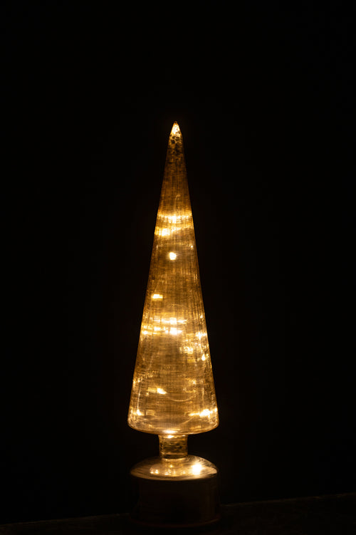 J-Line decoratie Kerstboom Draaiend - glas - goud - large - LED - vtwonen shop