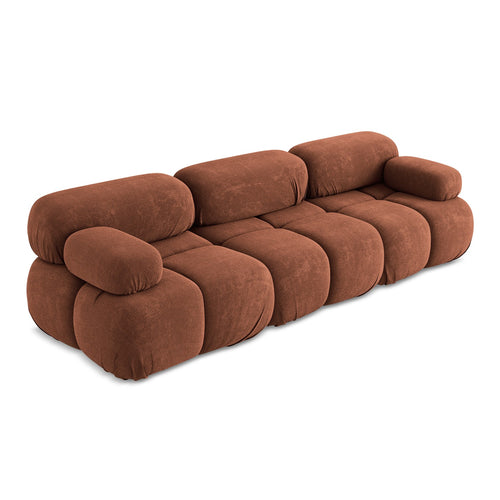 LaMiaSofa 3-zits bank Sanremo - chenille stof - terracotta - 285x96x70