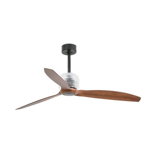 Faro Deco  Deco 128cm Smart Plafondventilator Mat Zwart, Walnootkleurige Bladen