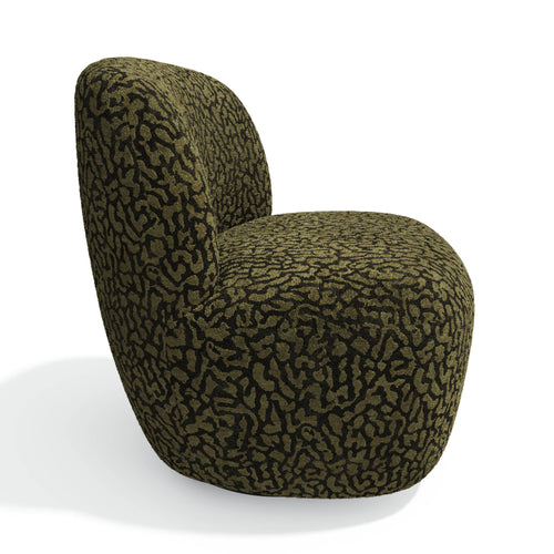 Premium Interiors - Draaistoel COMI - stof met patroon  kaki 65cm
