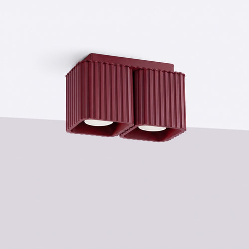 Sollux Lighting Plafondlamp RIFF 2 bordeaux GU10 - 20,5x10x12cm