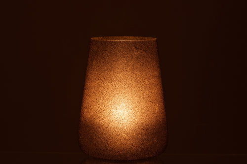 J-Line windlicht Glitter - glas - paars - large