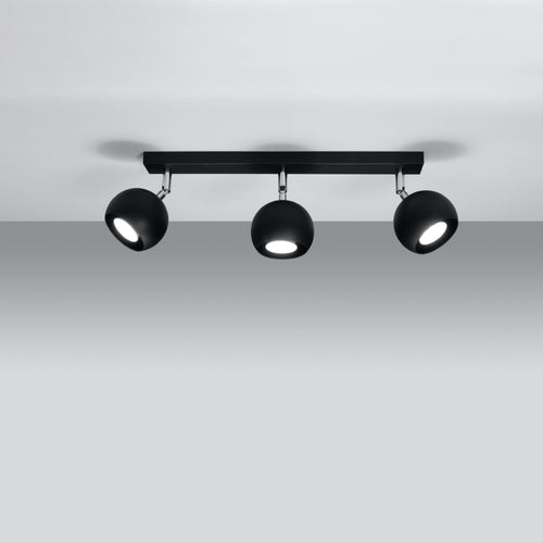 Sollux Lighting Plafondlamp OCULARE 3 zwart - 45x10x16cm
