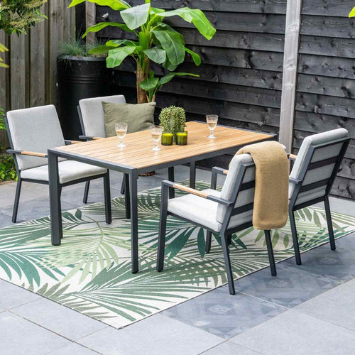 Garden Impressions Tuinset Kasper stapelbaar 5-delig - donker grijs - teak look