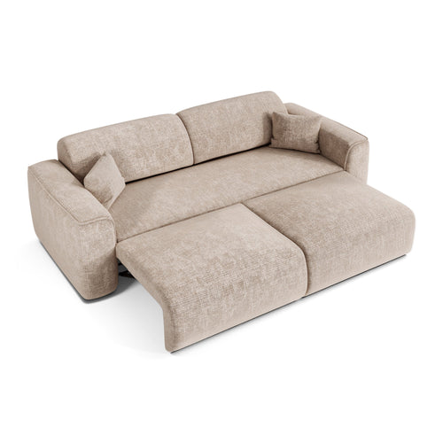 Sia Home - Slaapbank YUMA - gewaafd fluweel beige 240cm