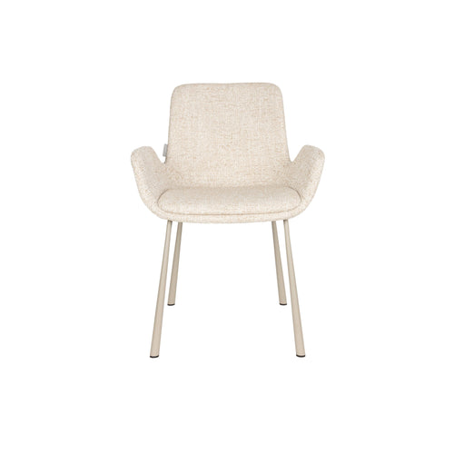 Zuiver Brit Eetkamerstoelen Armleuning Beige - Set van 2