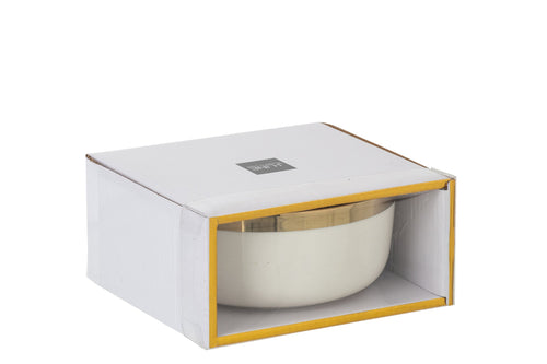 J-Line kom - keramiek - wit/goud
