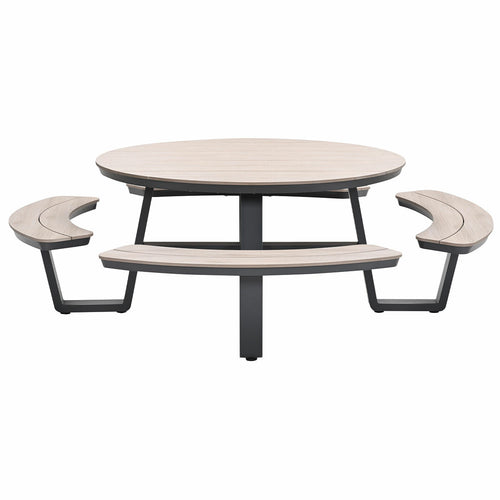 Garden Impressions picknicktafels Sarria donker grijs - vironwood - Ø148x75 cm - vtwonen shop
