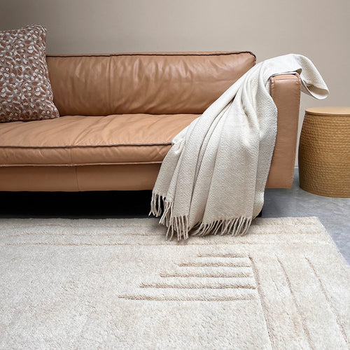 Malagoon vloerkleed Deco line - creme wit - 160x230cm 100% wol