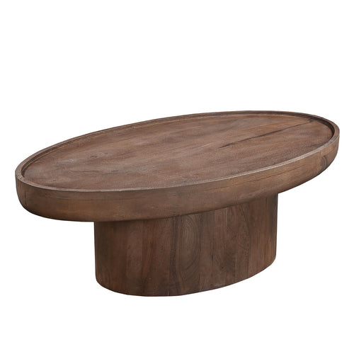 DÉJA Living Salontafel Sola Ovaal - Mangohout - Donkerbruin - 120x65x39cm