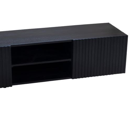 Giga Meubel Tv-meubel Roman - Zwart Mangohout - 150x40x35cm - vtwonen shop