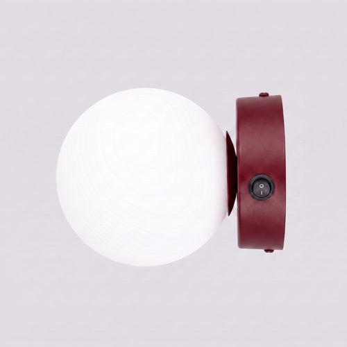 Sollux Lighting Wandlamp YOLI 1 bordeaux met schakelaar - 12x14x12cm