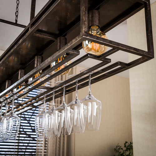 Giga Living Hanglamp Decorate - Bruin Metaal - 160x30x150cm