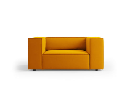 Cosmopolitan Design Fauteuil Arendal flueel, geel - 102x124x70cm